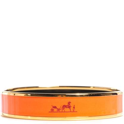 Hermes Enamel Printed Caleche Medium Bracelet 70 Orange 3 of 6