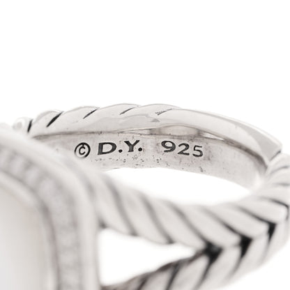 David Yurman Sterling Silver Diamond Moon Quartz 11mm Albion Ring 52 6 4 of 4