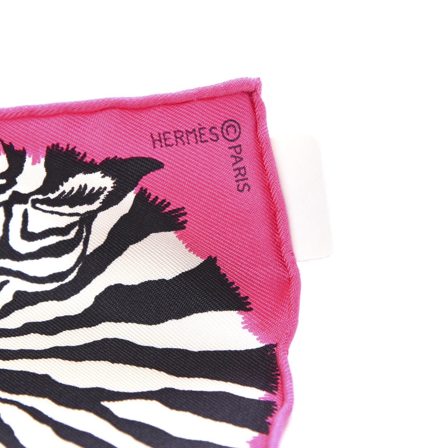 Silk Carre Zebra Pegasus Nano Scarf 20 Rose Bonbon Black White