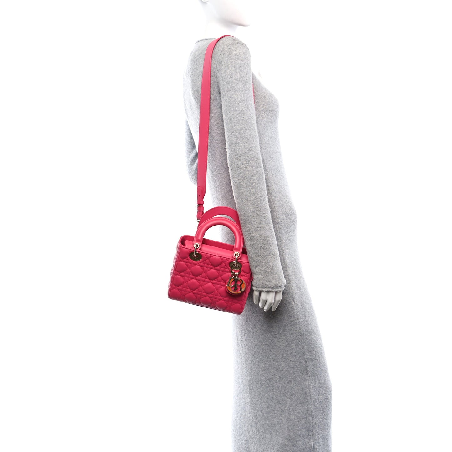 Lambskin Cannage Small My ABCDior Lady Dior Fraise