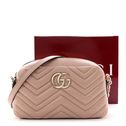 Gucci Calfskin Matelasse Small GG Marmont Camera Bag Pink Beige 12 of 12