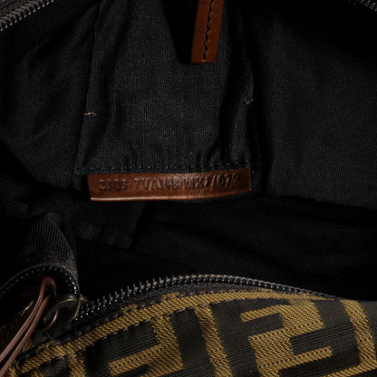 Fendi Zucca Vitello Patchwork Shoulder Flap Bag Tobacco Sabbia 5 of 8