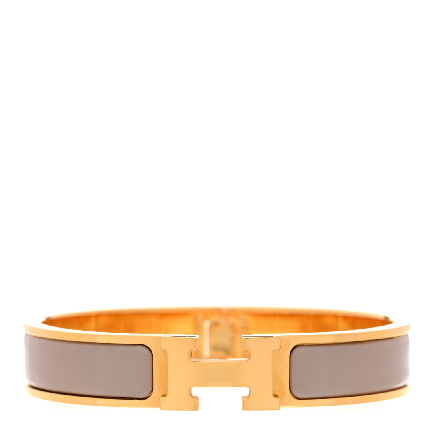 Hermes Enamel Narrow Clic Clac H Bracelet PM Marron Glace 1 of 5