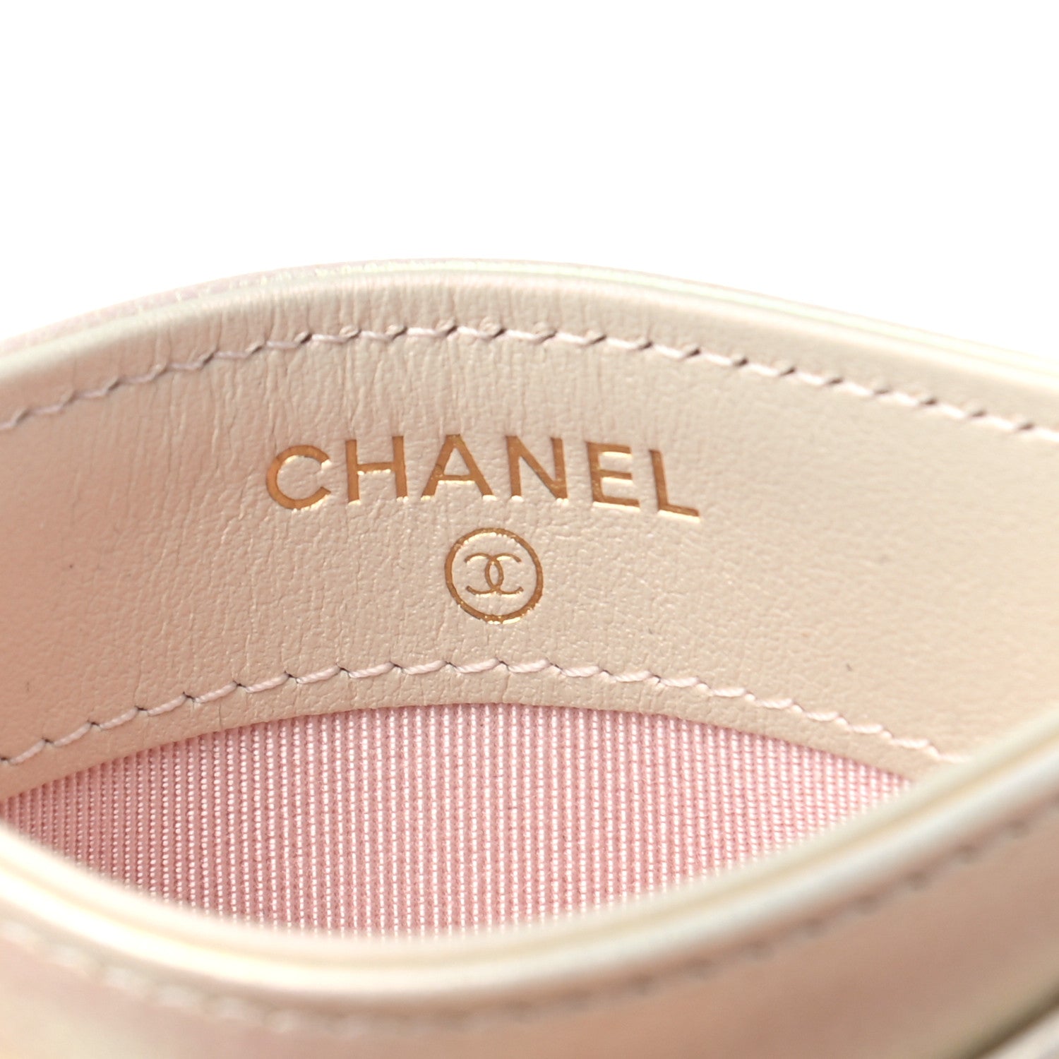 Chanel Iridescent Lambskin Quilted Card Holder Ivory 7 of 8