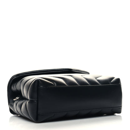 Saint Laurent Calfskin Y Quilted Monogram Toy Loulou Crossbody Bag Black 4 of 12