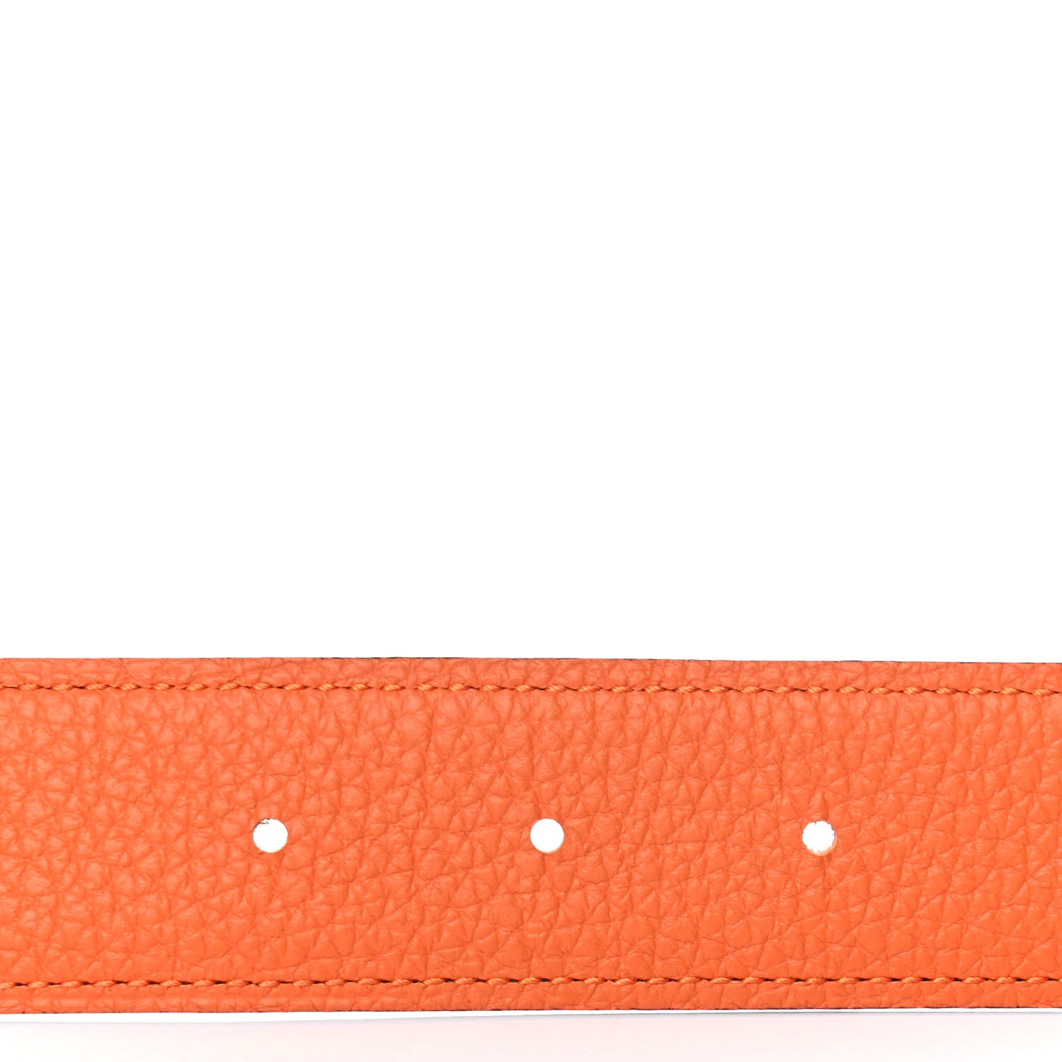 Hermes Box Togo 32mm Martelee H Belt 80 Chocolate Orange 3 of 4