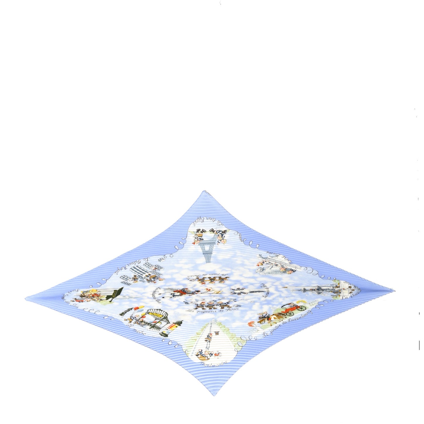 Silk Plisse Les Pigeons Scarf 90