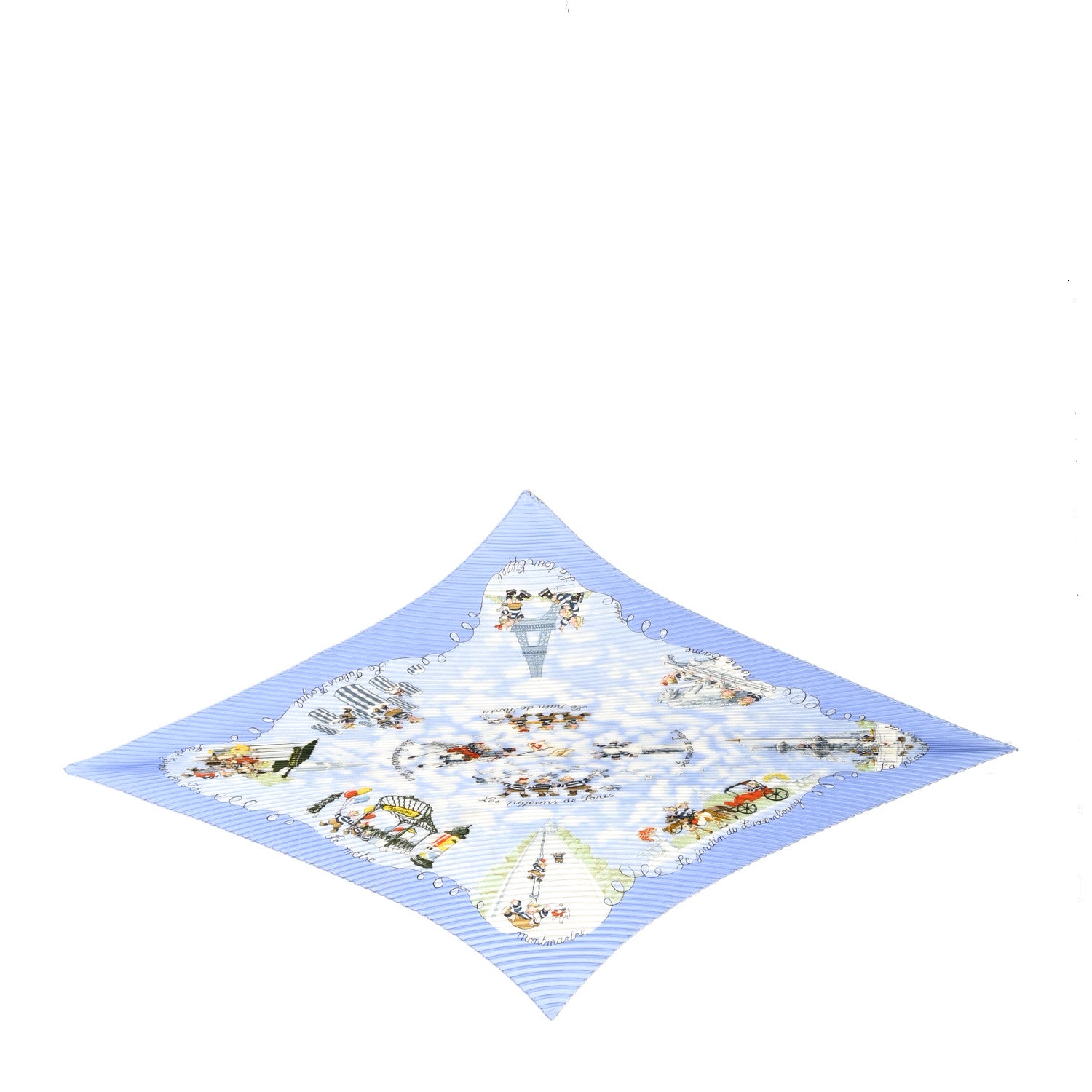 Hermes Silk Plisse Les Pigeons Scarf 90 1 of 4