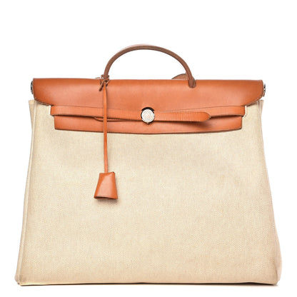 Hermes Toile Vache Hunter Herbag 36 MM Natural 1 of 12
