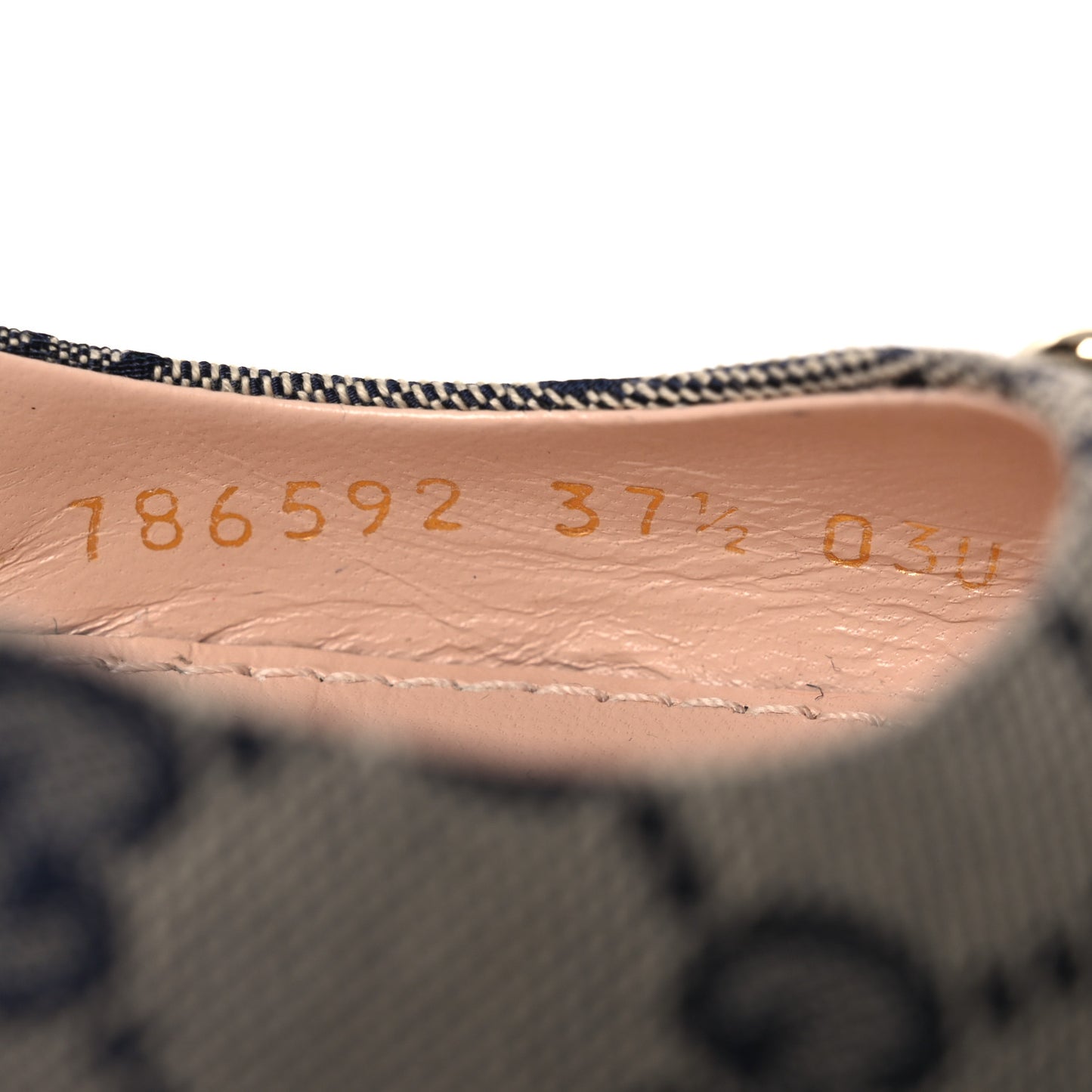 Monogram Horsebit Womens Slingback Ballet Flat 37.5 Beige Blue