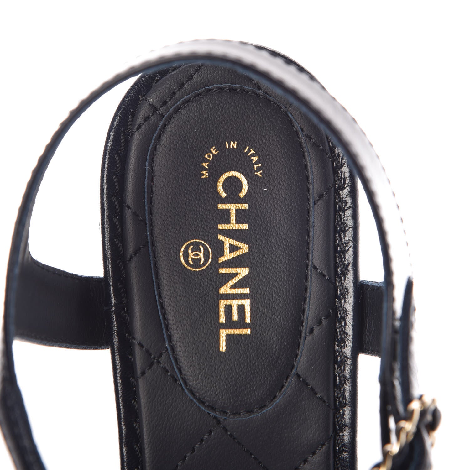 Chanel Goatskin CC Chain Thong Sandals 41 Dark Blue 5 of 8