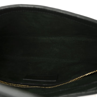 Saint Laurent Calfskin Crocodile Embossed Le 5 A 7 Hobo Dark Green Bottle 5 of 9