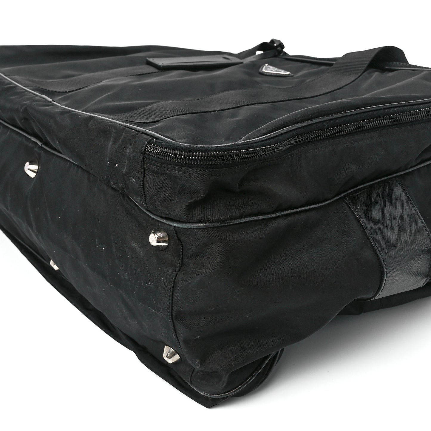 Tessuto Nylon Saffiano Viaggio Carry On Travel Bag Black