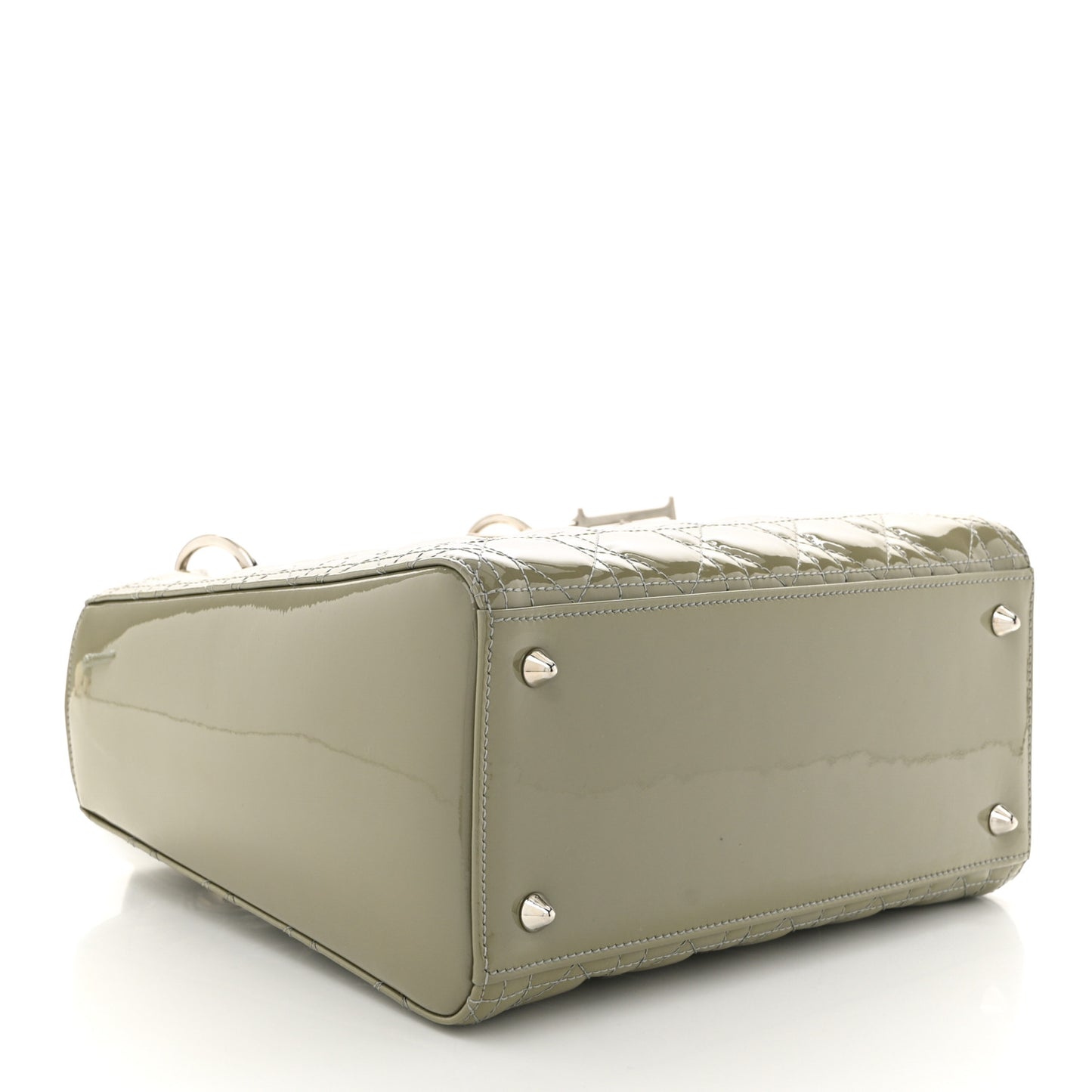 Patent Cannage Medium Lady Dior Grey