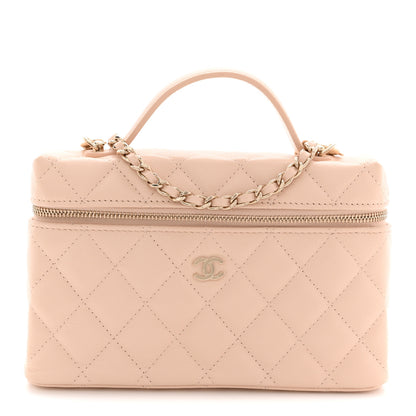 Chanel Caviar Quilted Top Handle Slim Vanity With Chain Beige 1 of 11