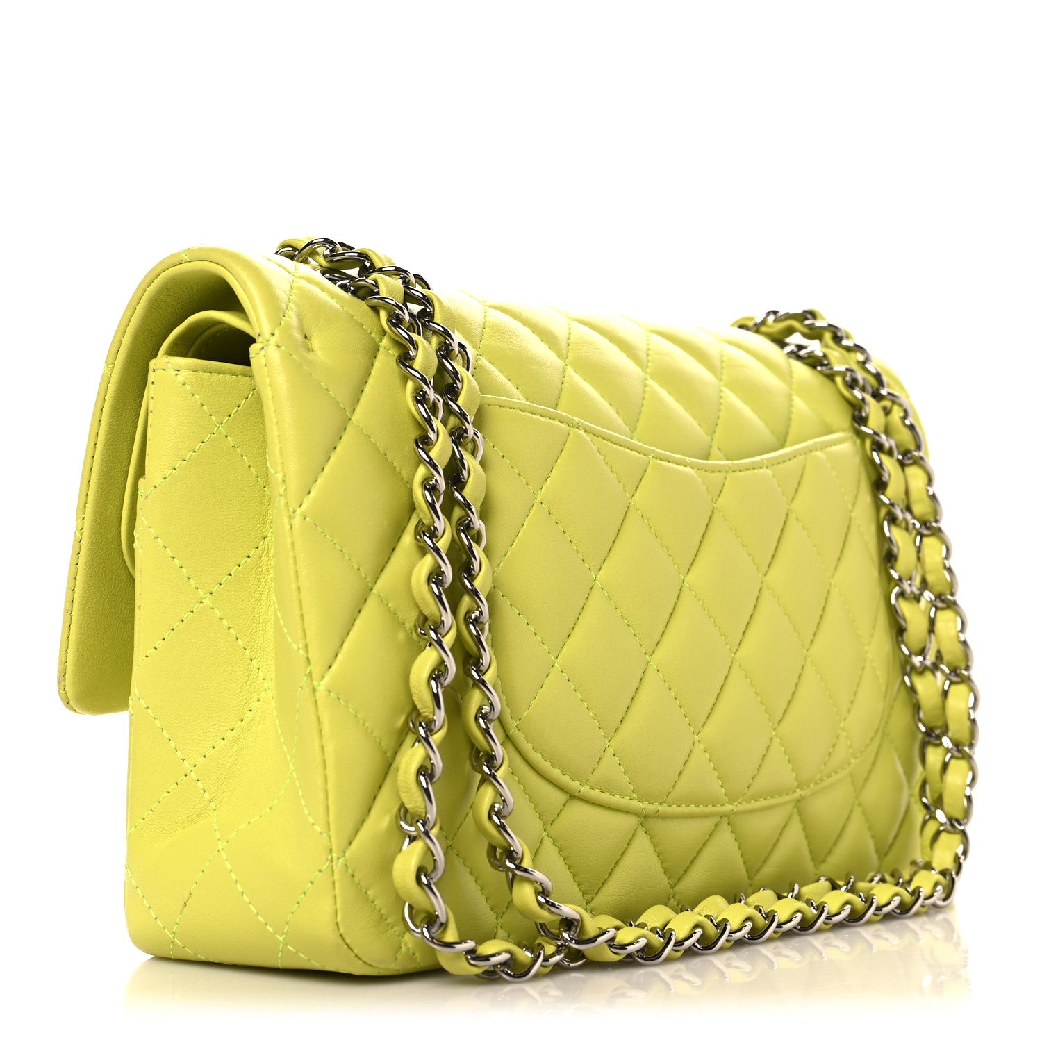 Chanel Lambskin Quilted Medium Double Flap Yellow 3 of 11
