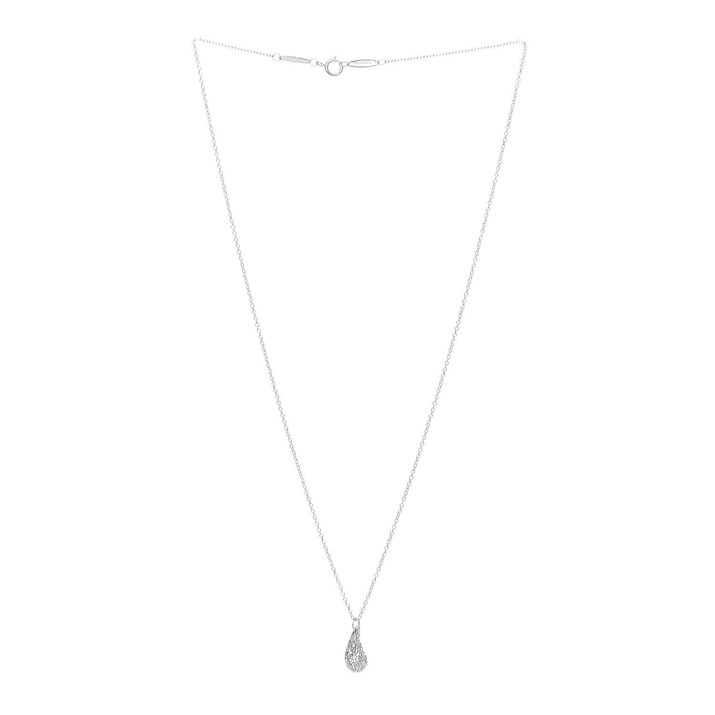 Platinum Diamond 6mm Elsa Peretti Teardrop Pendant Necklace