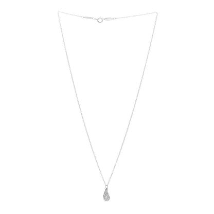 Tiffany Platinum Diamond 6mm Elsa Peretti Teardrop Pendant Necklace 3 of 6