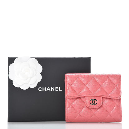 Chanel Metallic Caviar Quilted Compact Flap Wallet Pink 11 of 11