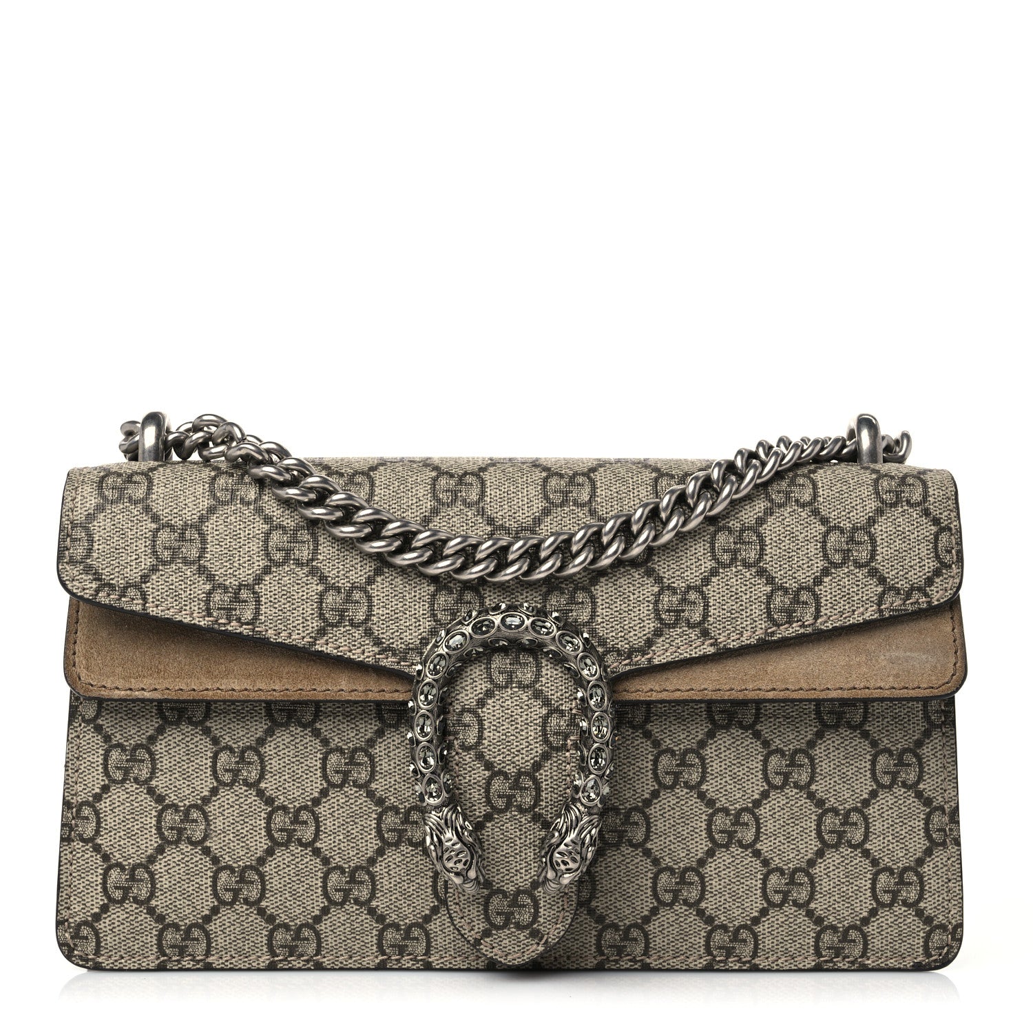 Gucci GG Supreme Monogram Small Dionysus Shoulder Bag Taupe 1 of 11