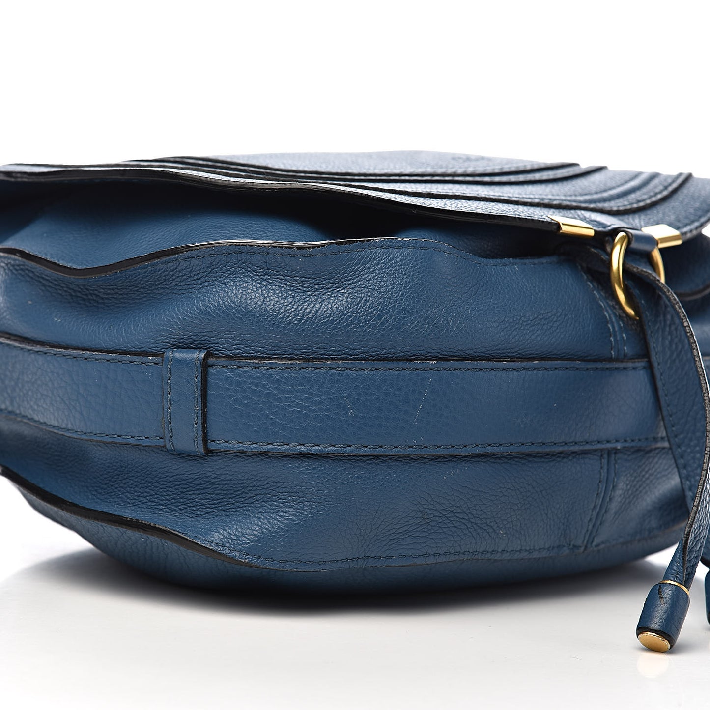 Calfskin Medium Marcie Round Crossbody Bag Royal Navy