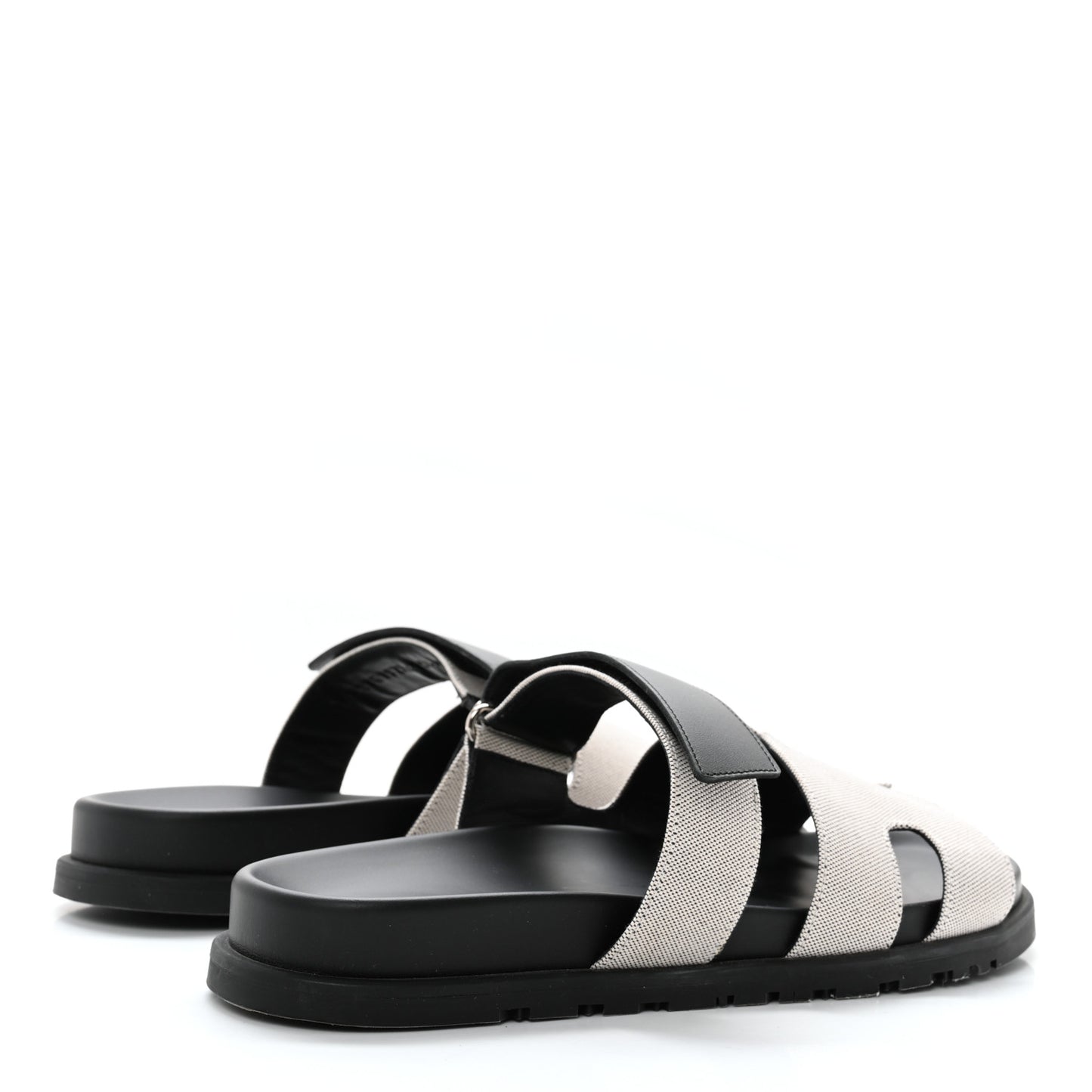 H Canvas Calfskin Mens Chypre Sandals 42.5 Prunoir Black