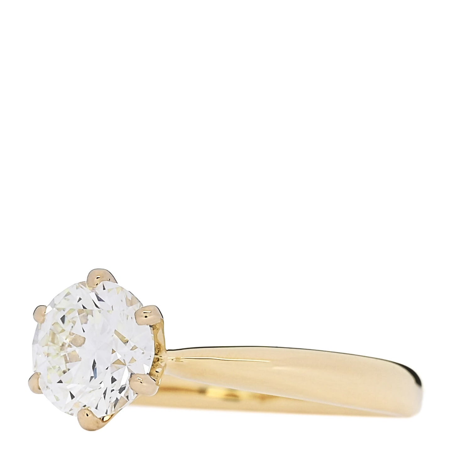 18K Yellow Gold Diamond 1.24ct Solitaire Engagement Ring 53 6.25