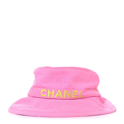 Chanel Denim Logo Bucket Hat Pink Yellow 1 of 3
