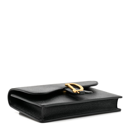 Christian Dior Grained Calfskin Saddle Belt Clutch Black 4 of 9