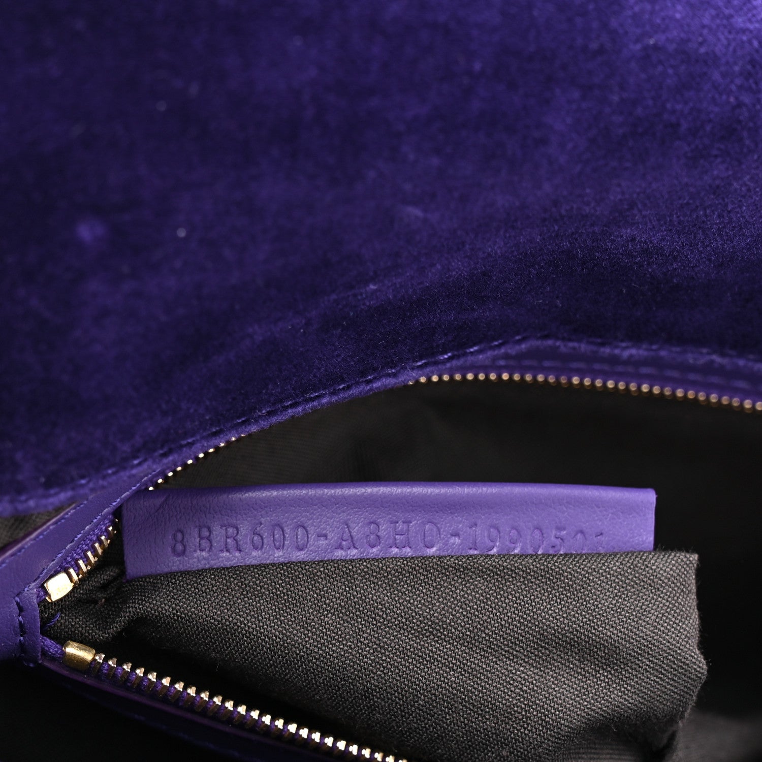Fendi Velvet FF Embossed Baguette Viola Plus 7 of 10