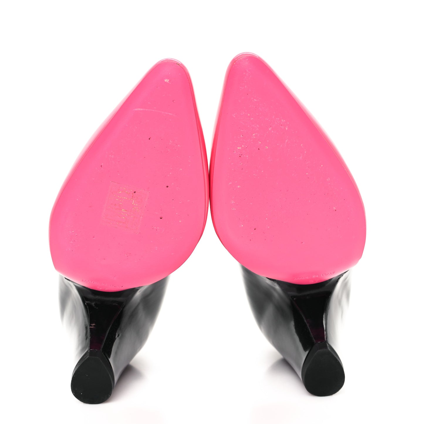 Patent Calfskin CC Pumps 37 Pink Black