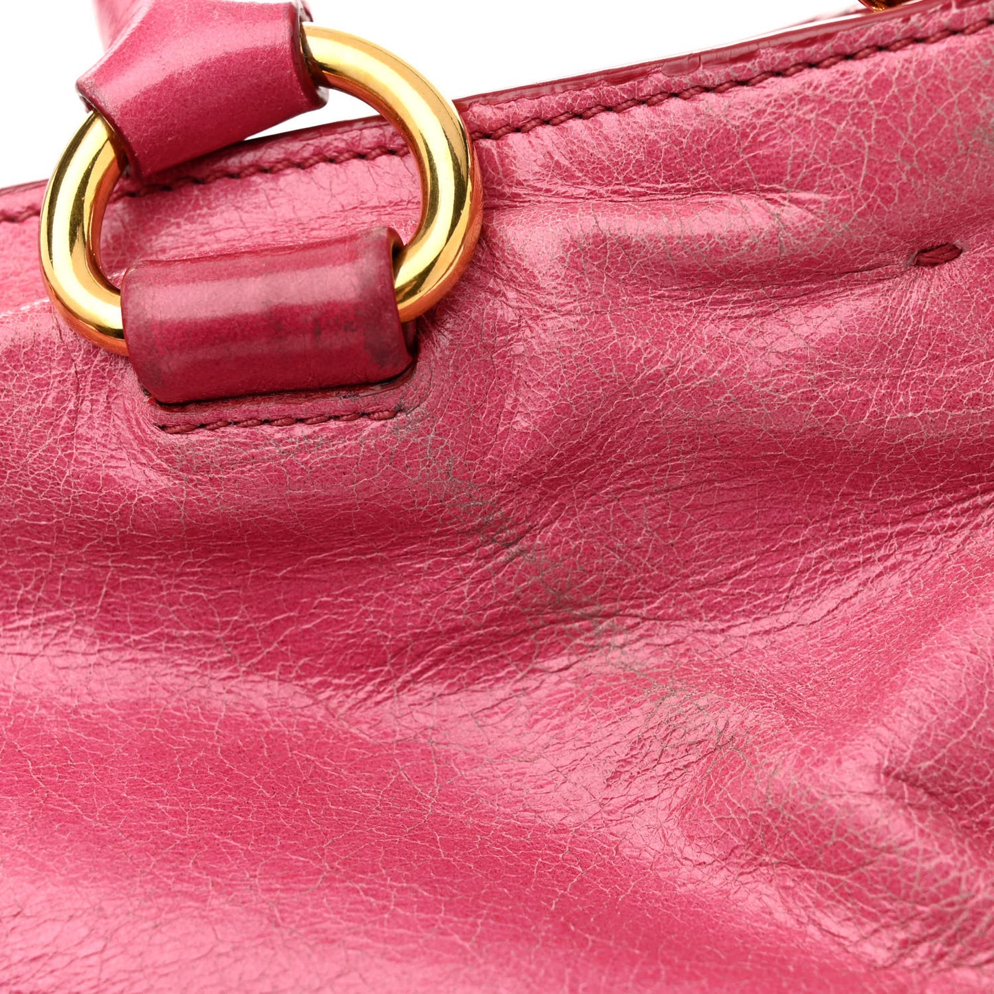Vitello Shine Shopping Satchel Peonia
