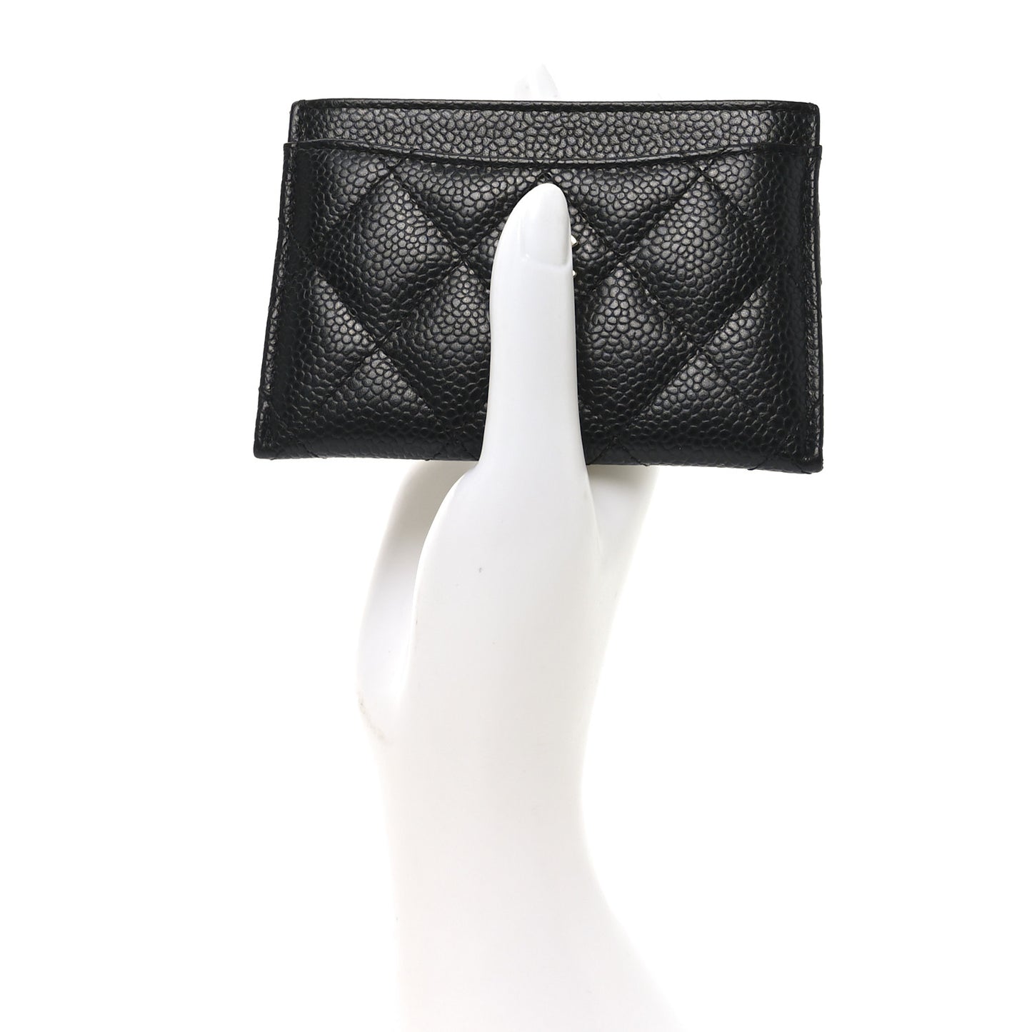 Caviar Quilted Card Holder Black