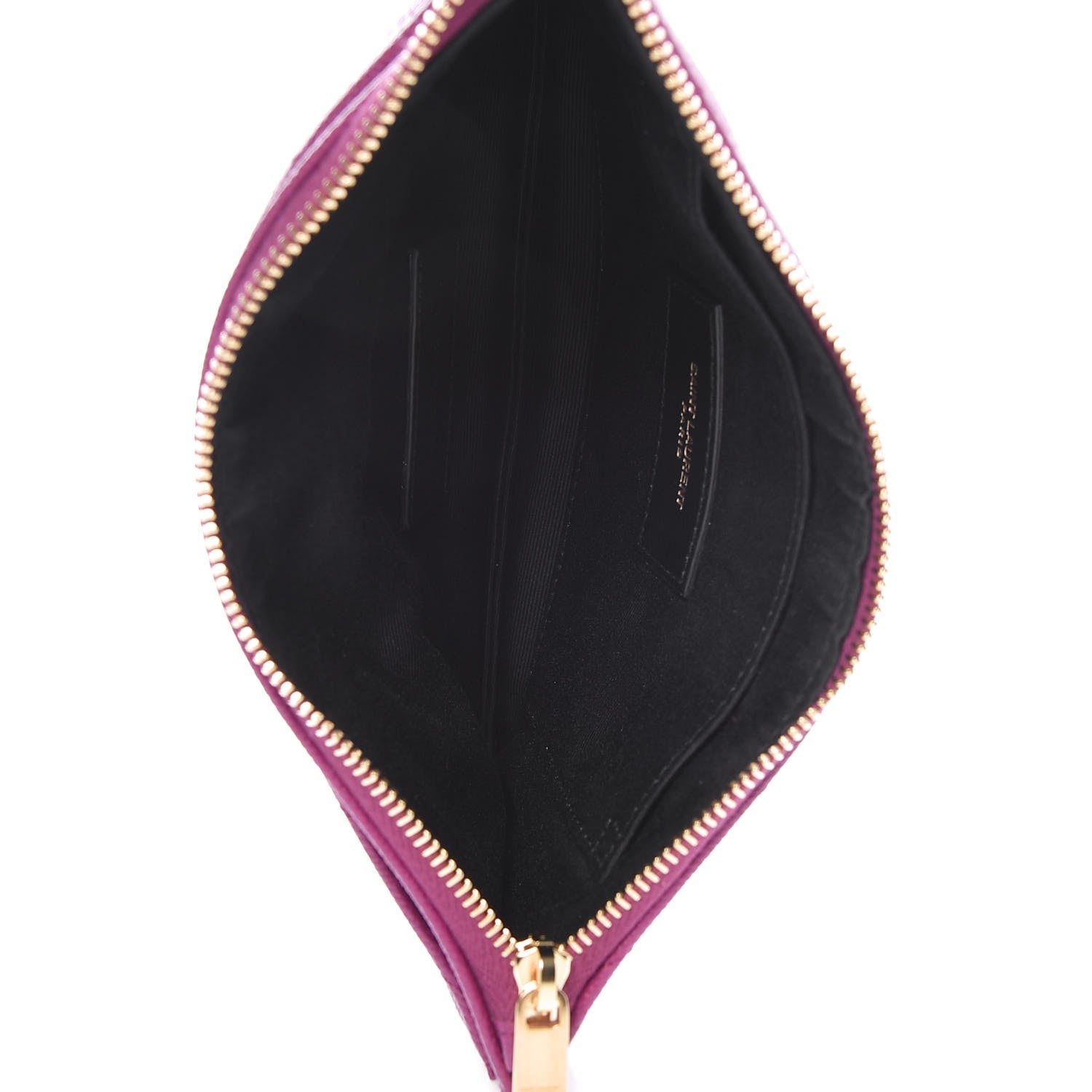 Saint Laurent Grain De Poudre Chevron Monogram Bill Pouch Dark Grape 5 of 13