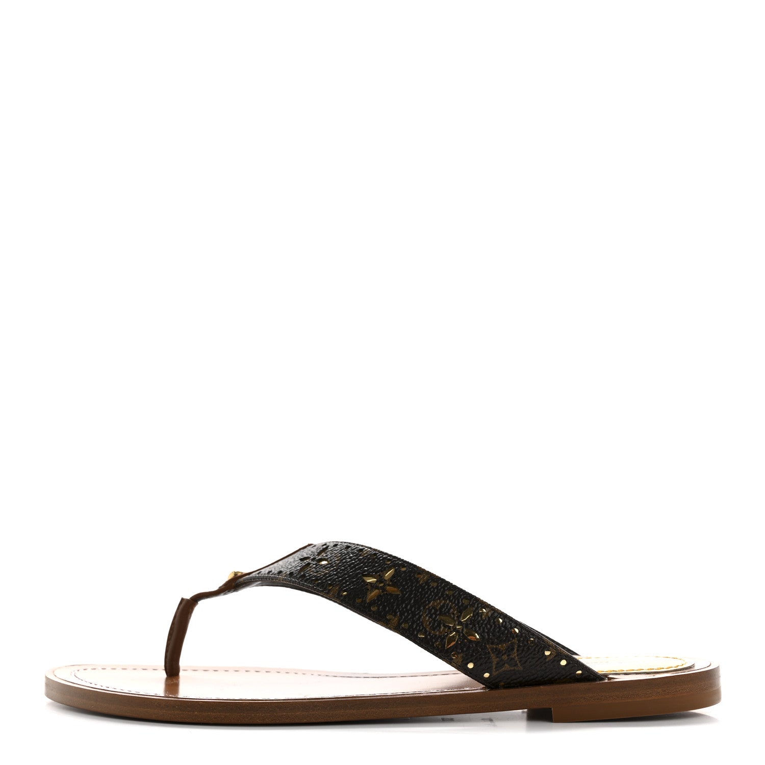 Louis Vuitton Monogram Sunny Flat Thong Sandals 37 Brown 1 of 9