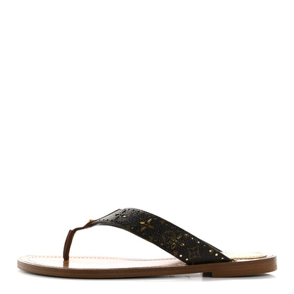 Louis Vuitton Monogram Sunny Flat Thong Sandals 37 Brown 1 of 9