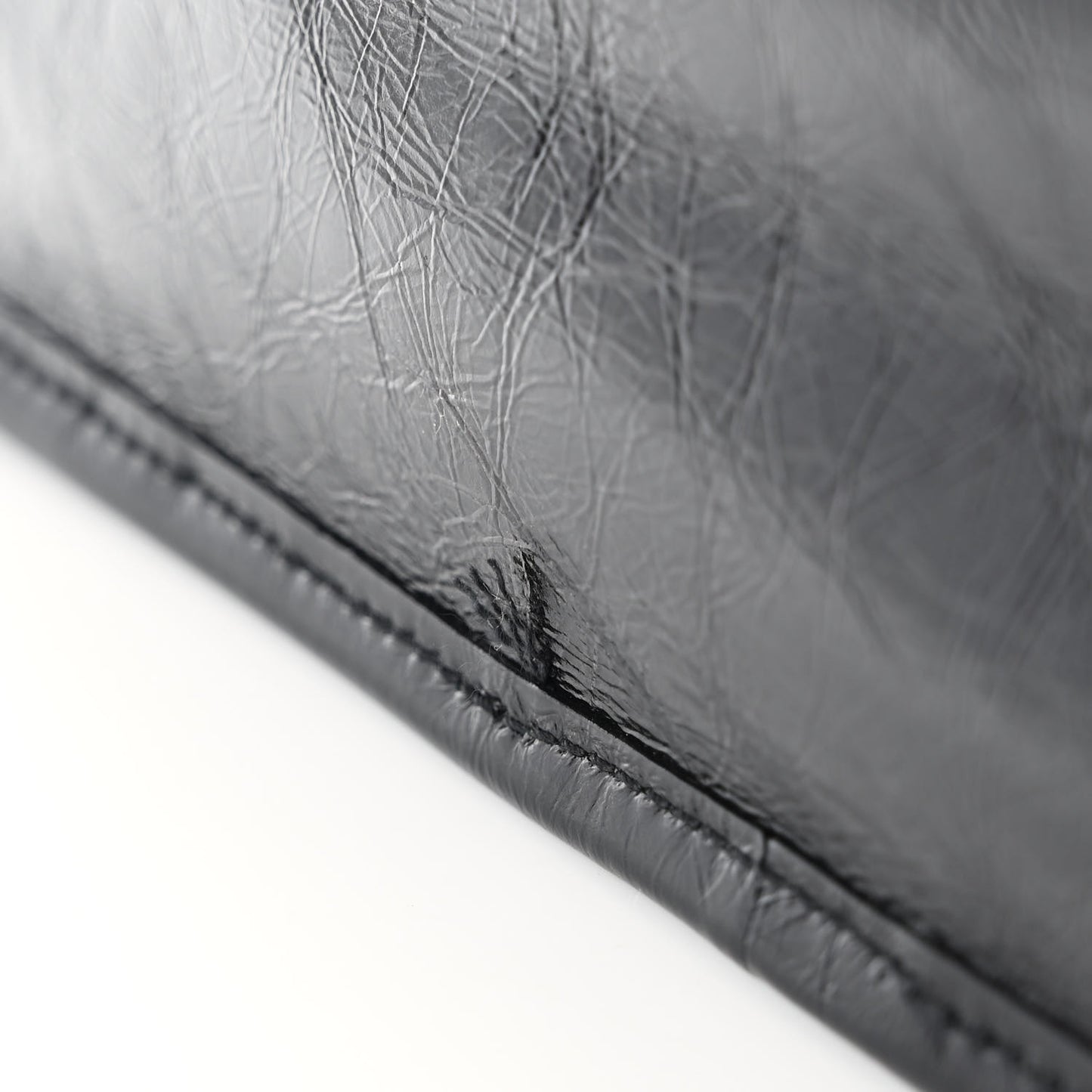 Crinkled Calfskin Matelasse Monogram Medium Niki Chain Satchel Black