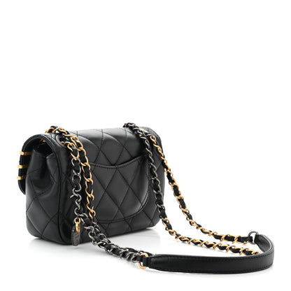 Chanel Lambskin Quilted Mini Coco Clips Single Flap Black 3 of 11