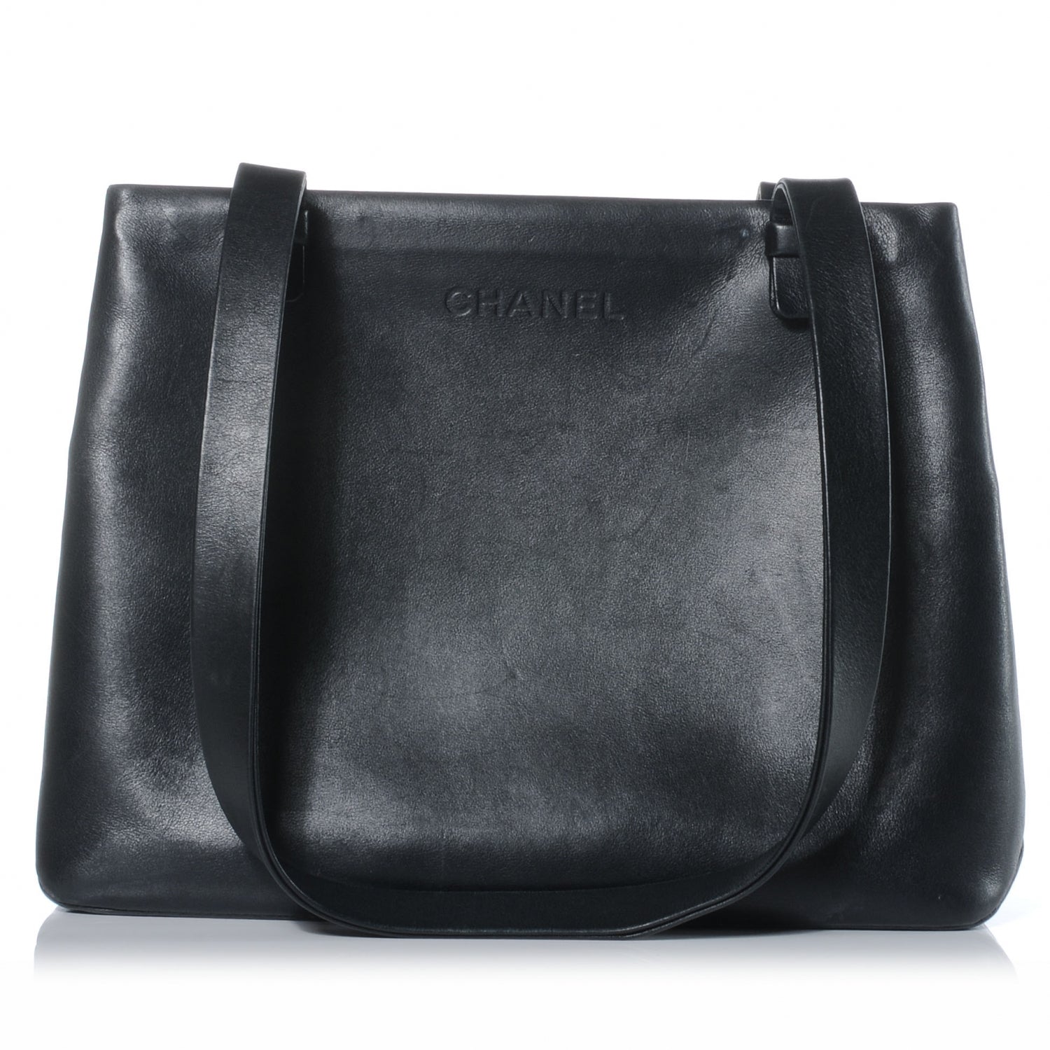 Chanel Calfskin Leather Simple Shoulder Bag Black 1 of 8