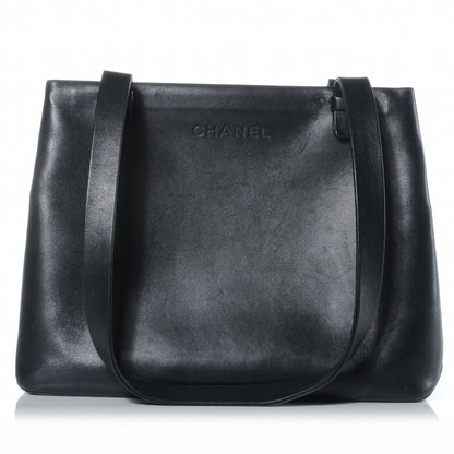 Chanel Calfskin Leather Simple Shoulder Bag Black 1 of 8