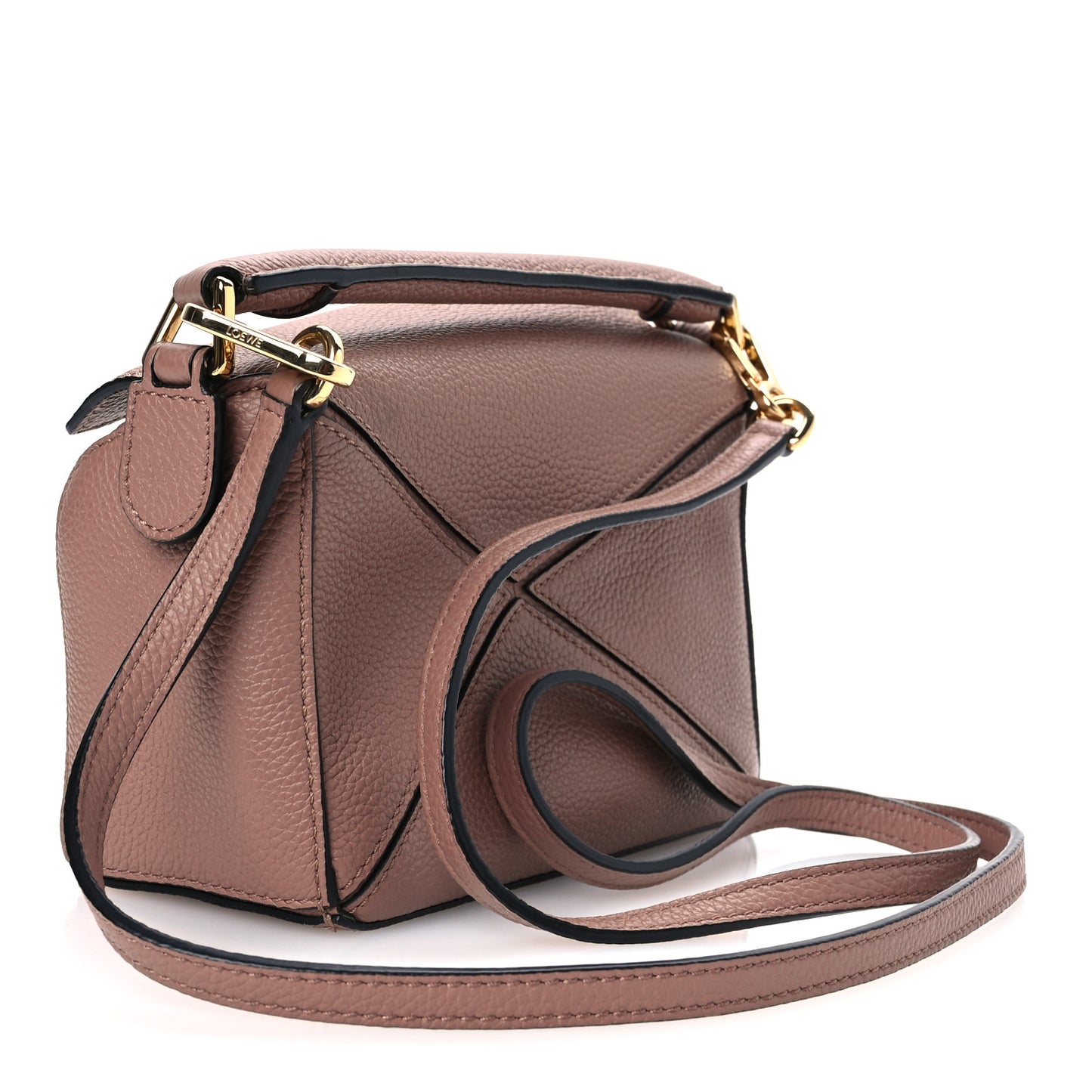 Grained Calfskin Mini Puzzle Bag Dark Blush