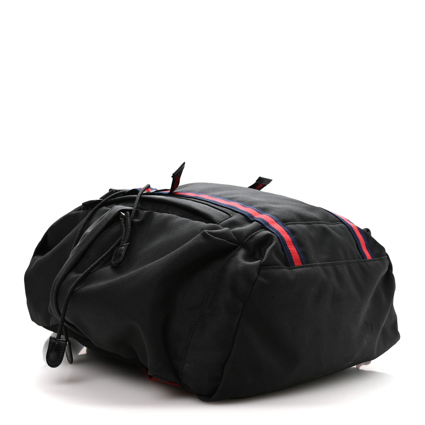 Techno Canvas Web Double Buckle Backpack Black