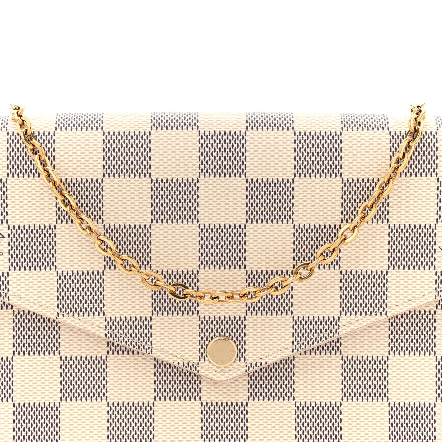 Louis Vuitton Damier Azur Pochette Felicie Chain Wallet Rose Ballerine 9 of 13