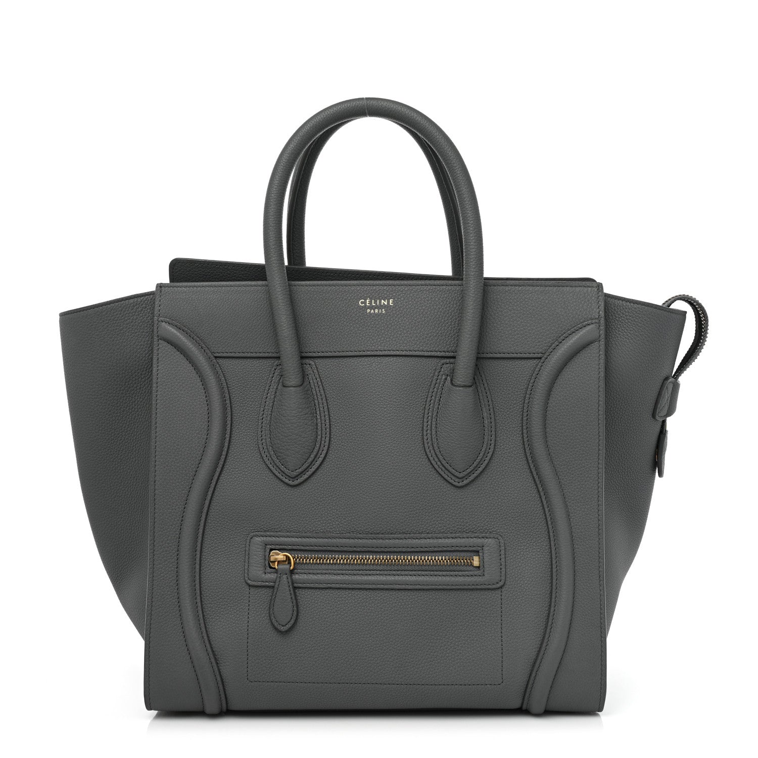 Celine Drummed Calfskin Mini Luggage Kohl 1 of 10