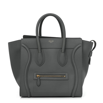 Celine Drummed Calfskin Mini Luggage Kohl 1 of 10