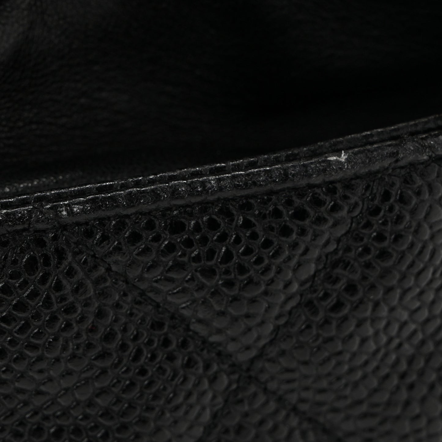 Caviar Drawstring Bucket Shoulder Bag Black
