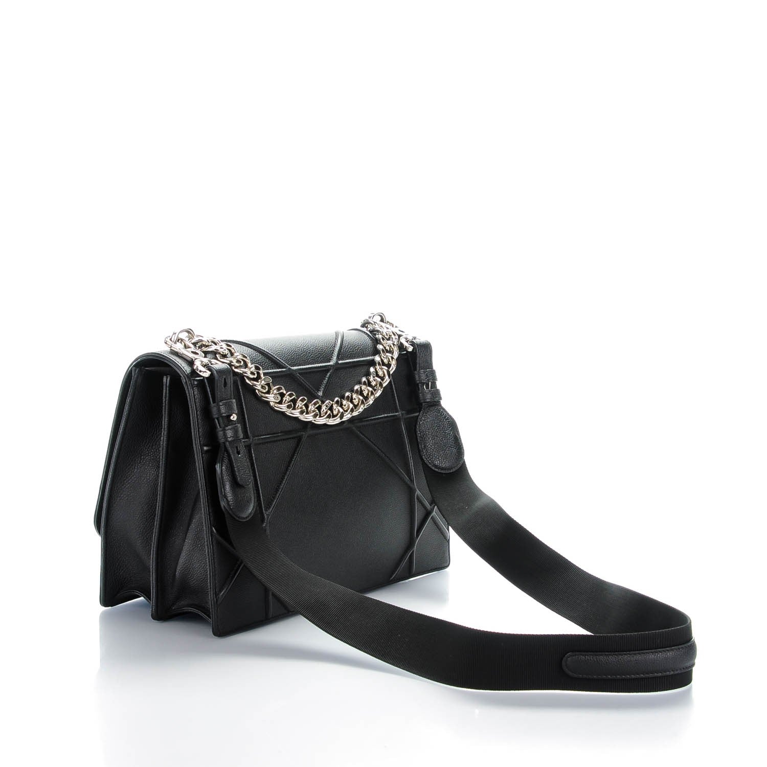 Christian Dior Grained Calfskin Diorama Satchel Black 3 of 7