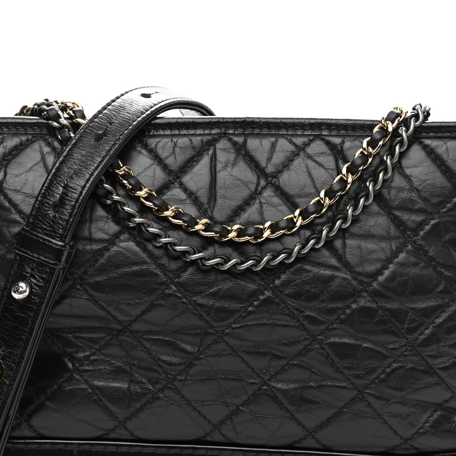 Chanel Aged Calfskin Quilted Medium Gabrielle Hobo Black 8 of 10