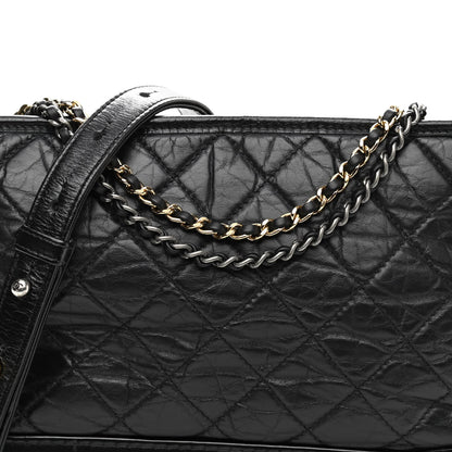 Chanel Aged Calfskin Quilted Medium Gabrielle Hobo Black 8 of 10