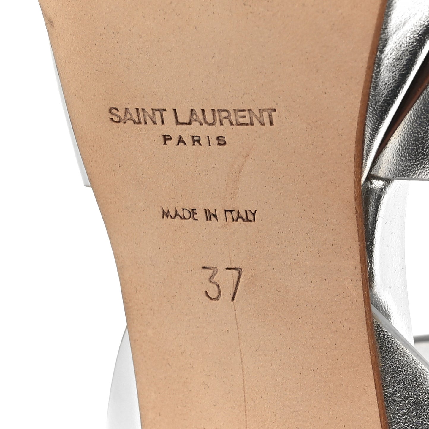 Metallic Nappa Tribute 75 Platform Sandals 37 Silver